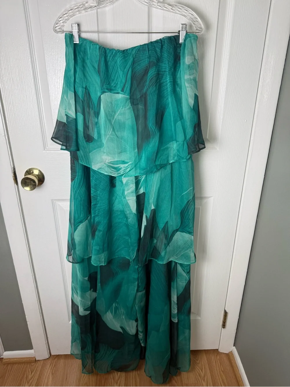 Petal & Pup Bloom Strapless Maxi Dress in Green Floral M - Picture 3 of 10